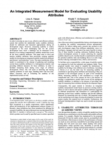 An Integrated Measurement Model for Evaluating Usability Attributes